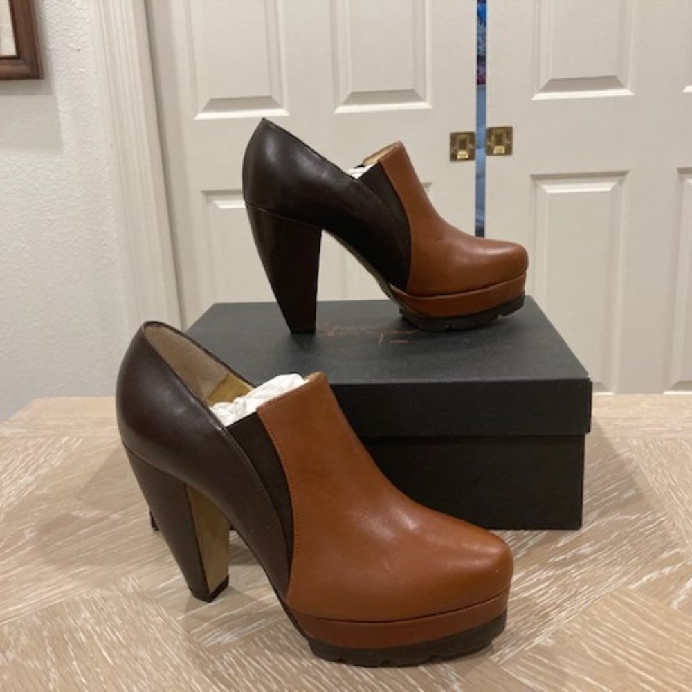 New NIB Walter Steiger Sz EU 35 (US 5) Brown Boots Platform Booties Fall Winter
